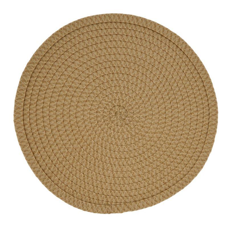 Natural Round Woven Fabric Table Mats Set of 4