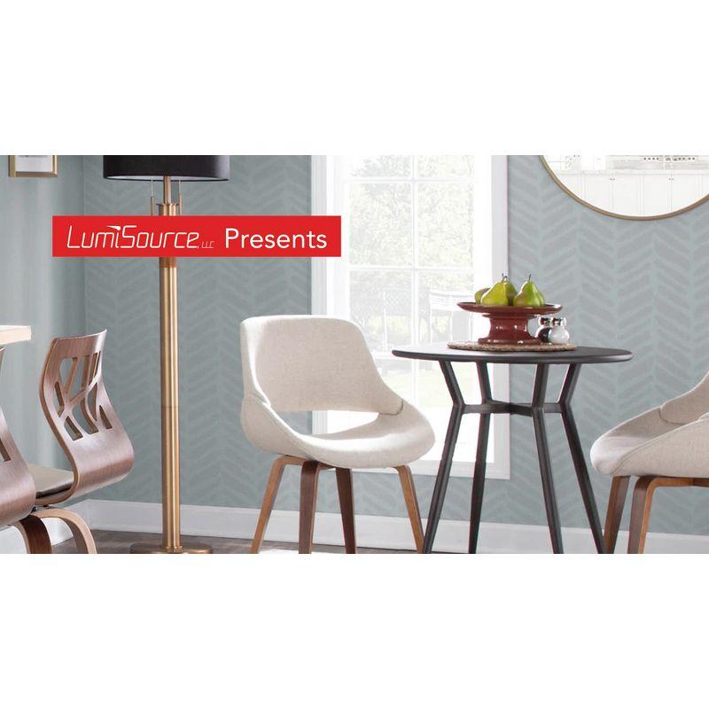Set of 2 Fabrizzi Barstools Walnut/Chrome/Blue: LumiSource, Fixed-Height, Swivel, Kitchen Island Seating