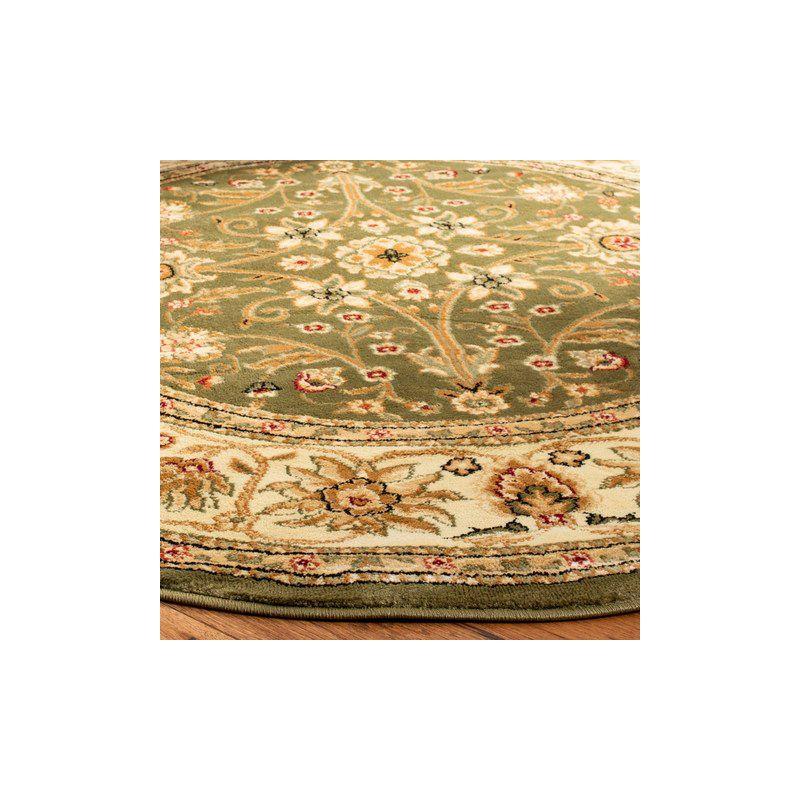 Lyndhurst LNH212 Power Loomed Area Rug - Sage/Ivory - 8' Round - Safavieh