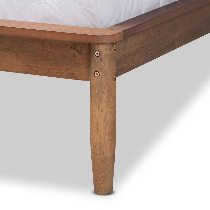 King Sadler Mid-Century Modern Platform Bed with Headboard - Baxton Studio