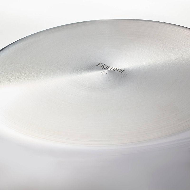 8" Nonstick Stainless Steel Fry Pan Silver - Figmint™: Ceramic Nonstick, Induction Safe, Oven-Safe to 500°F