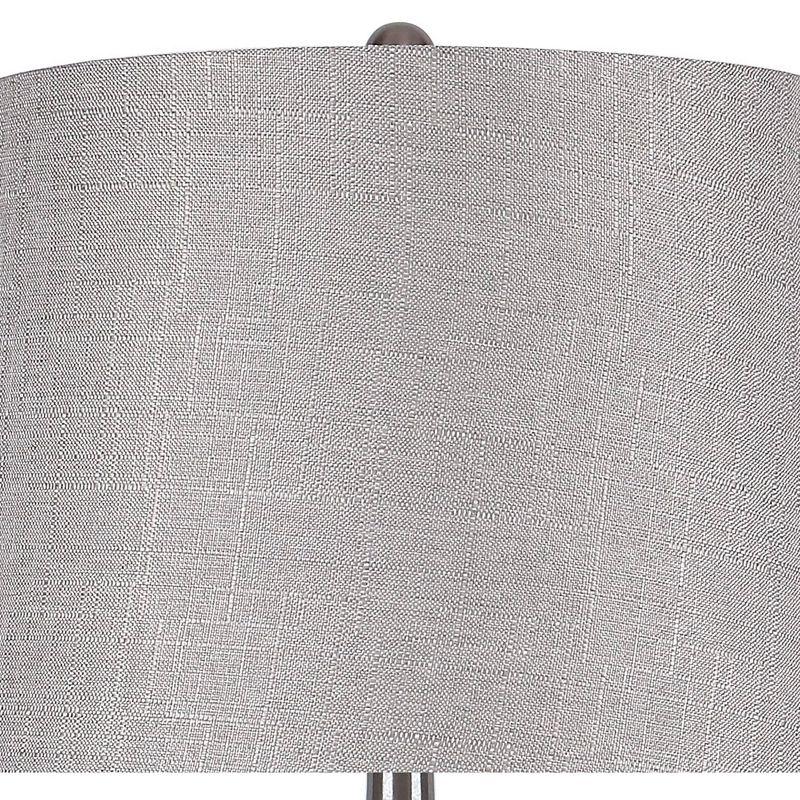 LumiSource (Set of 2) Flint 30" Contemporary Table Lamps Brushed Nickel with Taupe Textured Shade and Built-in USB Port from Grandview Gallery