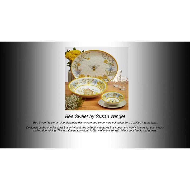 Bee Sweet Floral Melamine 12-Piece Dinnerware Set