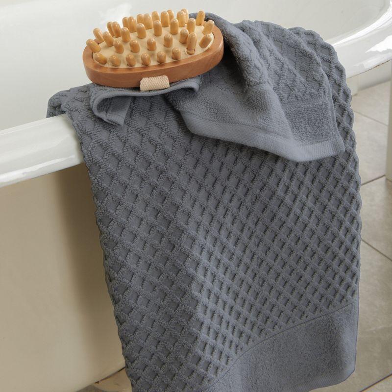 Cotton Quick-Dry Diamond Textured Bath Towel - Great Bay Home