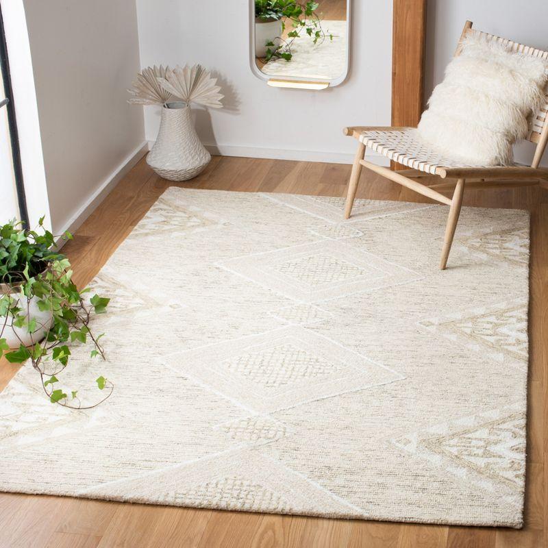 Casablanca Gold and Sage Hand-Tufted Wool Shag Rug