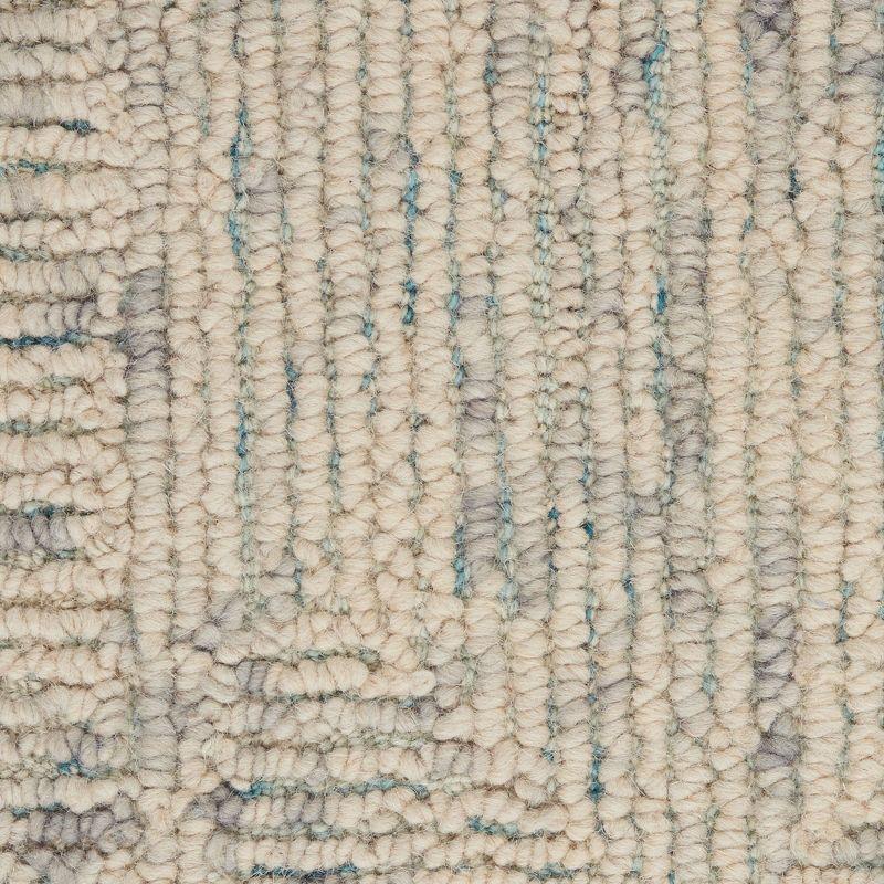 Nourison Vail Contemporary Indoor Area Rug Ivory/Grey/Teal 7'9" x 9'9"