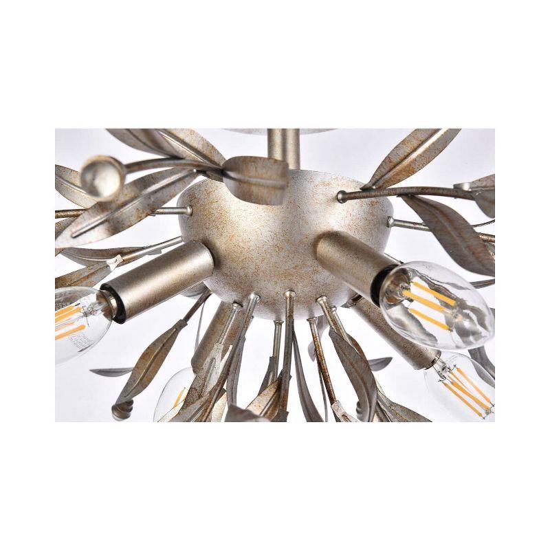 Elegant Lighting Priscilla 18.5 inch flush mount in silver leaf