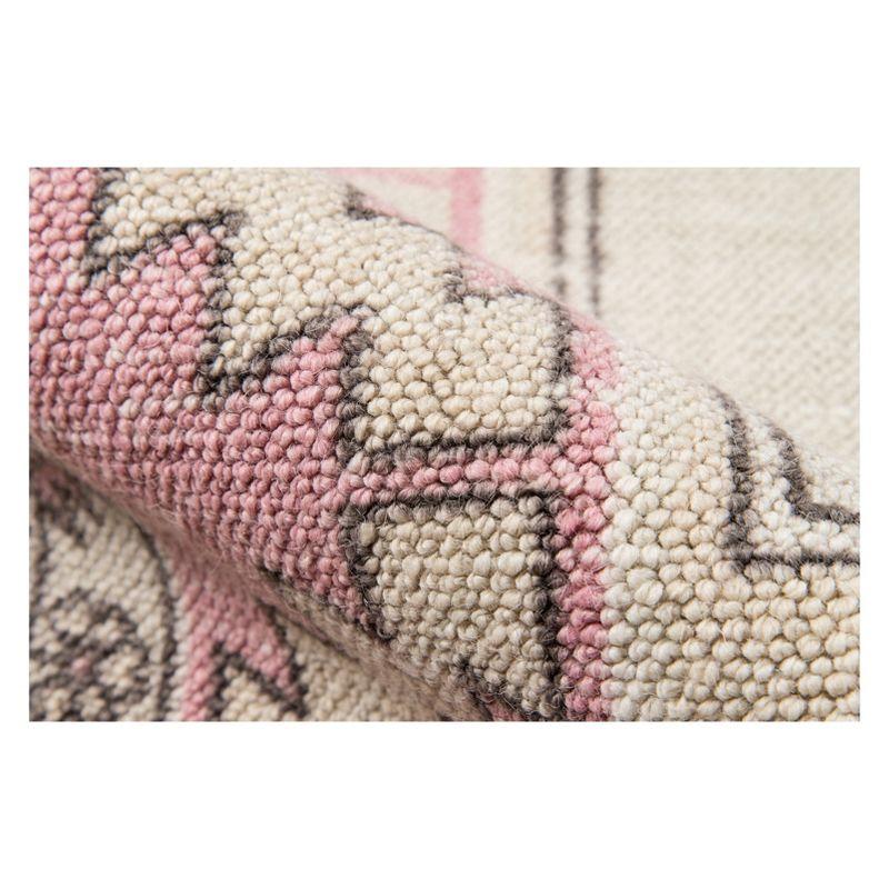 7'9"x9'10" Medallion Loomed Area Rug Pink - Momeni: Traditional Wool & Nylon, Low Pile, Rectangle, Indoor Use