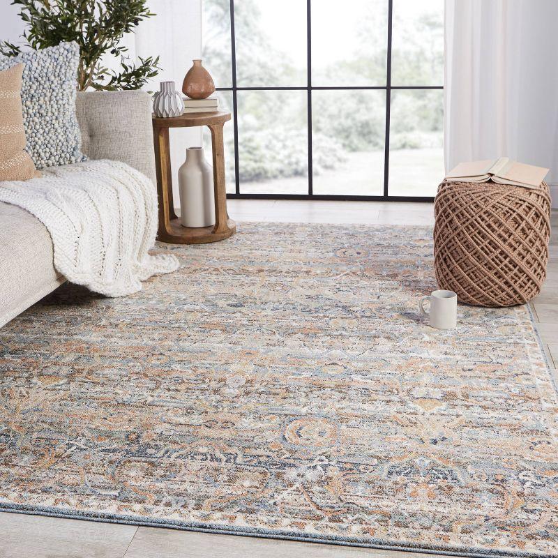 Handmade Corentin Oriental Synthetic Area Rug in Sky Blue