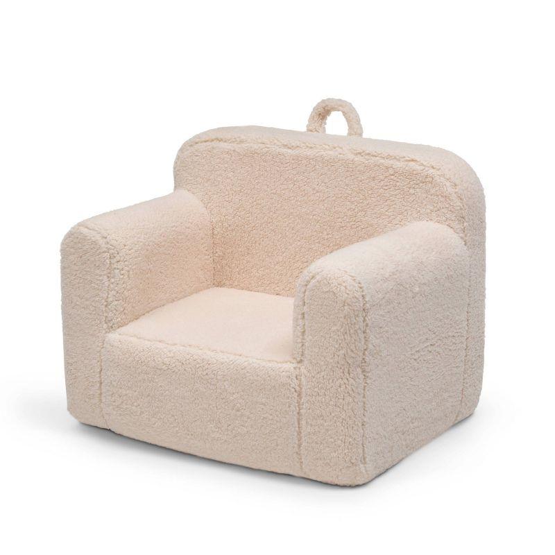 Cream Sherpa Kids' Foam Chair with Handle