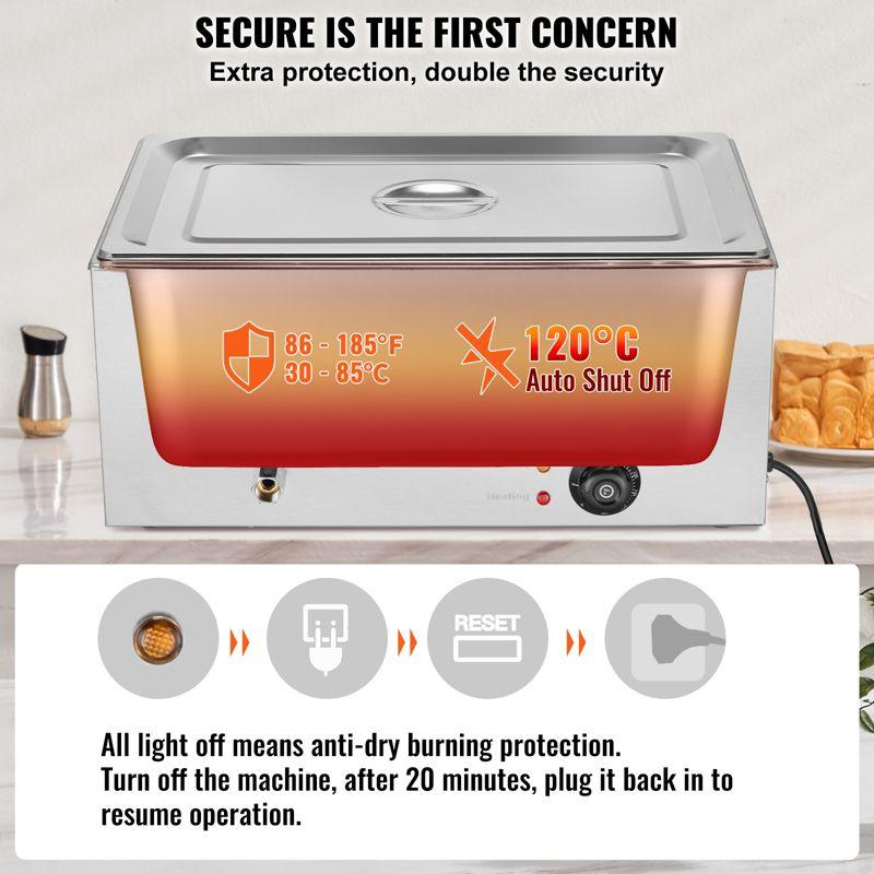 Latitude Run® Commercial Electric Food Warmer Countertop Buffet 1*19Qt Pan Bain Marie