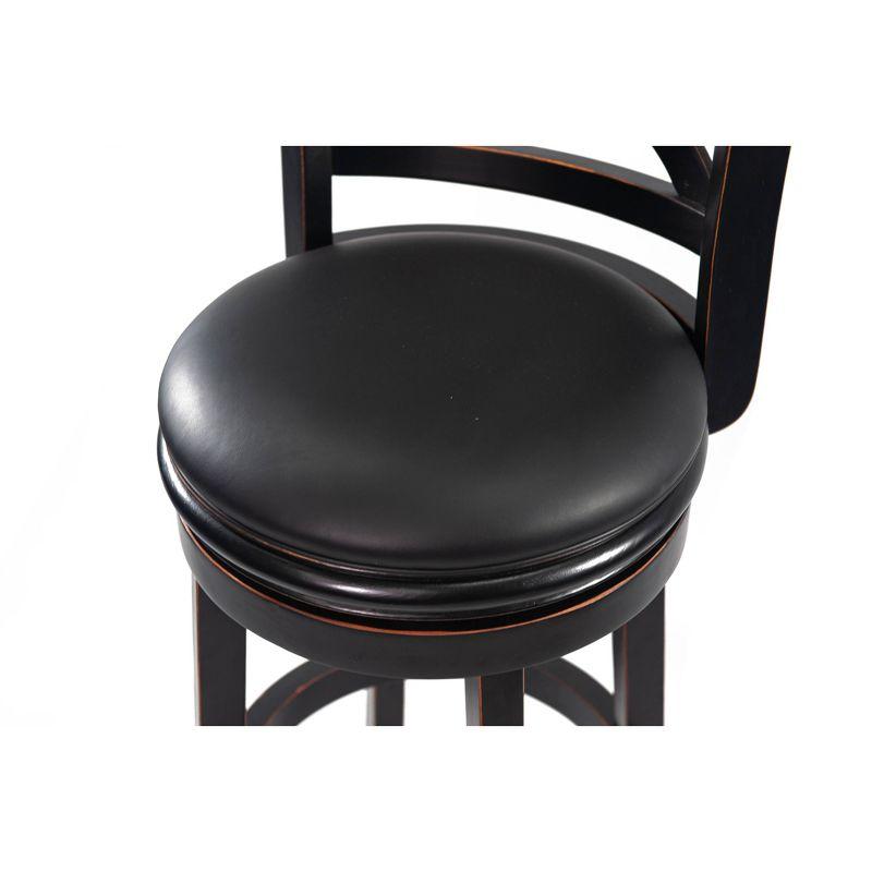 29" Florence Swivel Hardwood Barstool Black - Boraam: Upholstered, High Back, Counter Height