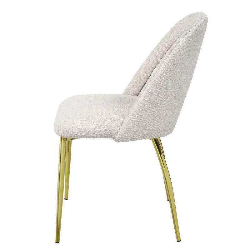 20" Fadri Accent Chair Teddy Faux Shearling/Mirrored Gold Finish - Acme Furniture