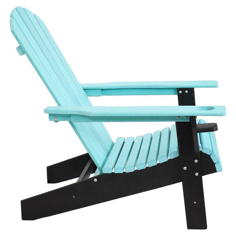 Sunnydaze Plastic All-Weather Heavy-Duty Outdoor Adirondack Chair with Drink Holder