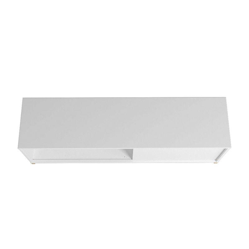 Bowery TV Stand for TVs up to 50" White/Oak - Manhattan Comfort: Media Console with Sliding Door Storage