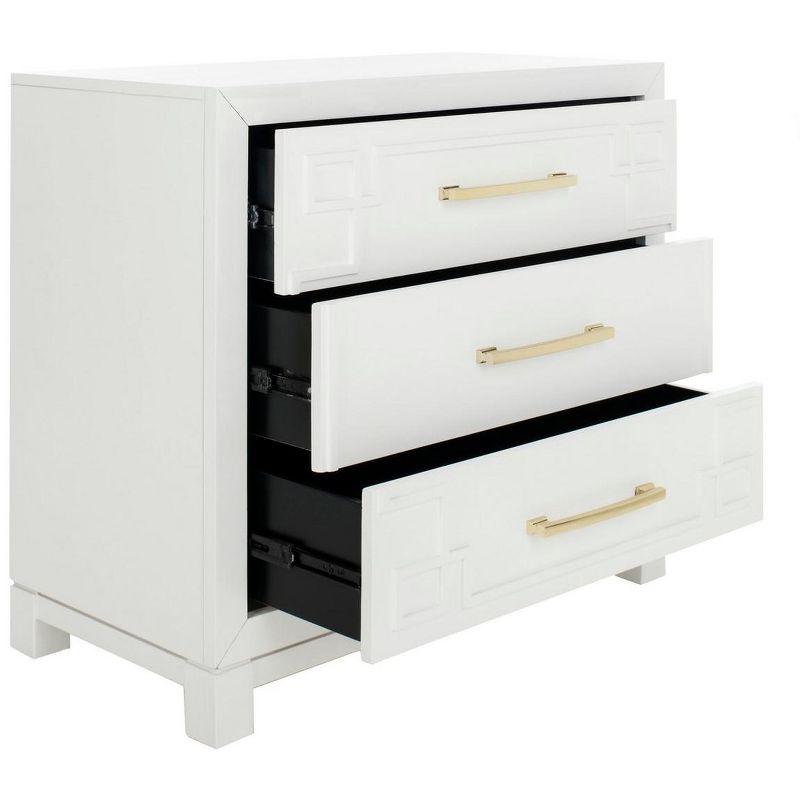 Raina 3 Drawer Chest - CHS6412 - White/Gold - Safavieh