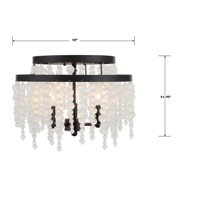 Crystorama Lighting Poppy 3 - Light Flush Mount in  Matte Black