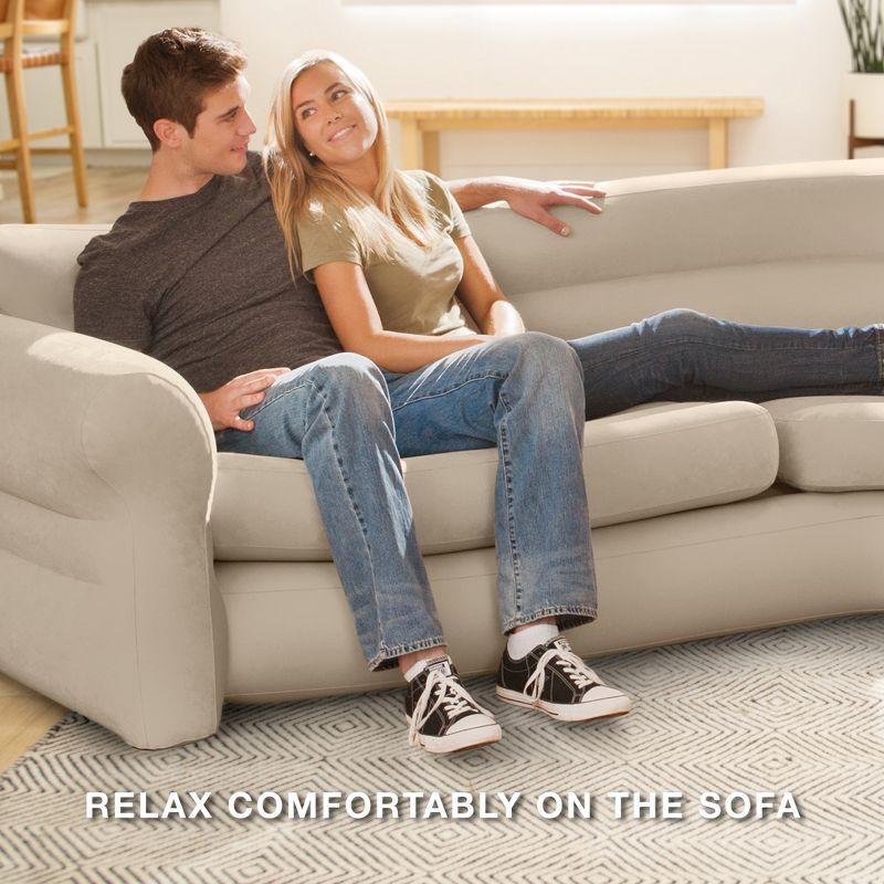 INTEX 68575EP Inflatable Corner Sofa: L-Shaped – Indoor Use – 2-in-1 Valve – 880lb Weight Capacity – 101” x 80” x 30”