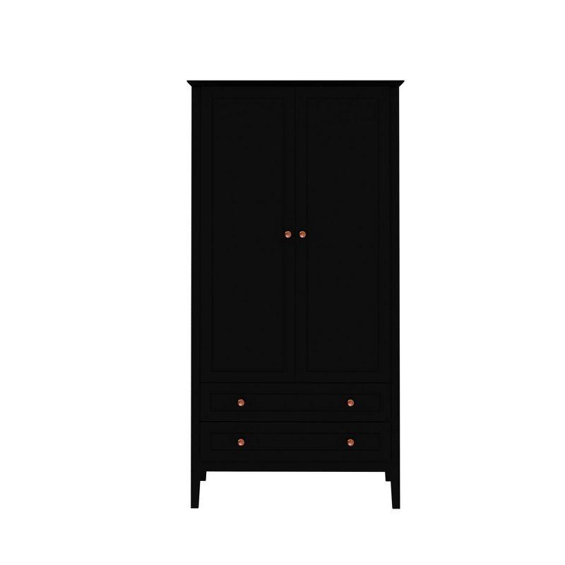 Crown Black Full Wardrobe with Rose Gold Knobs