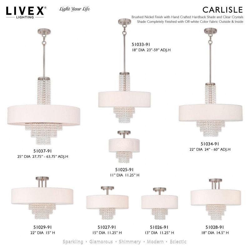 Livex Lighting Carlisle 2 - Light Semi-Flush Mount in  Brushed Nickel