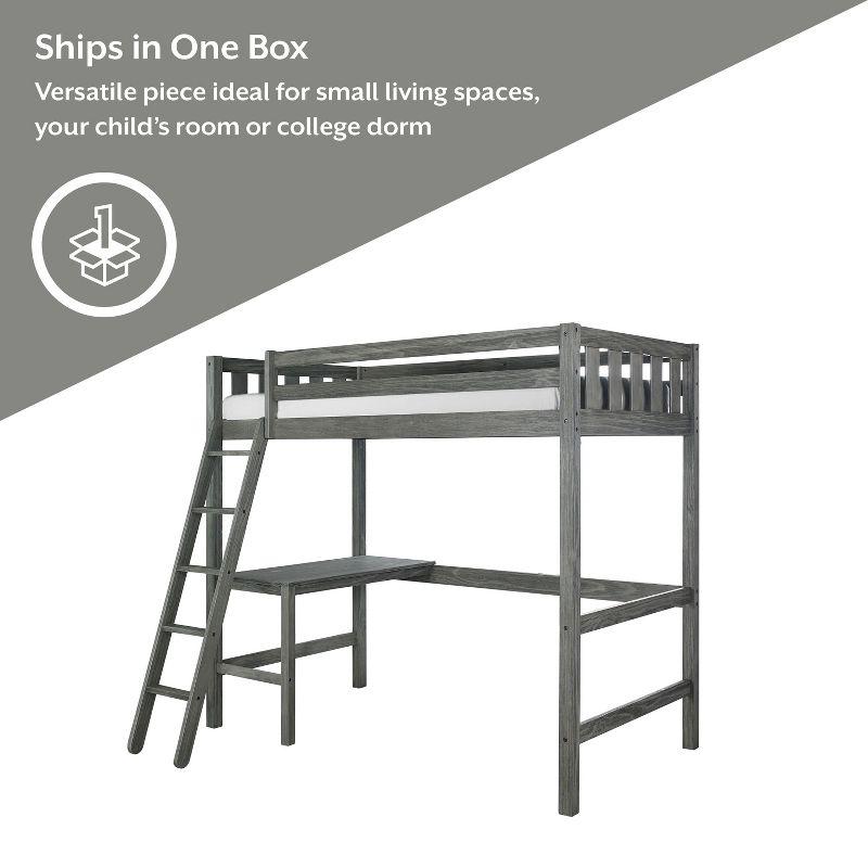 Hillsdale FurnitureTwin Crosswinds Complete Kids' Loft Bed Wirebrush Gray