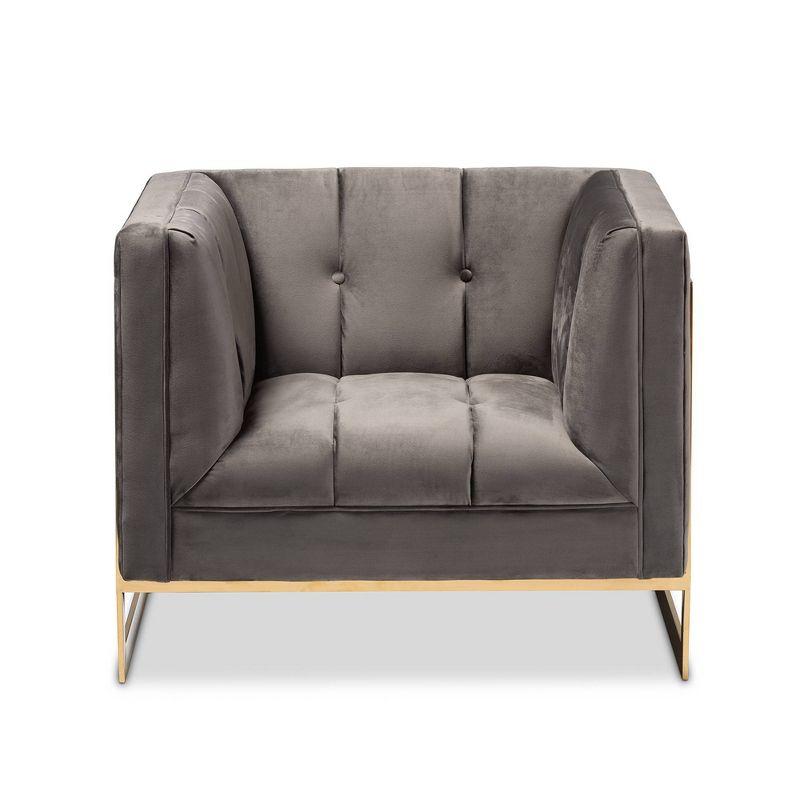 Ambra Velvet Armchair - Baxton Studio