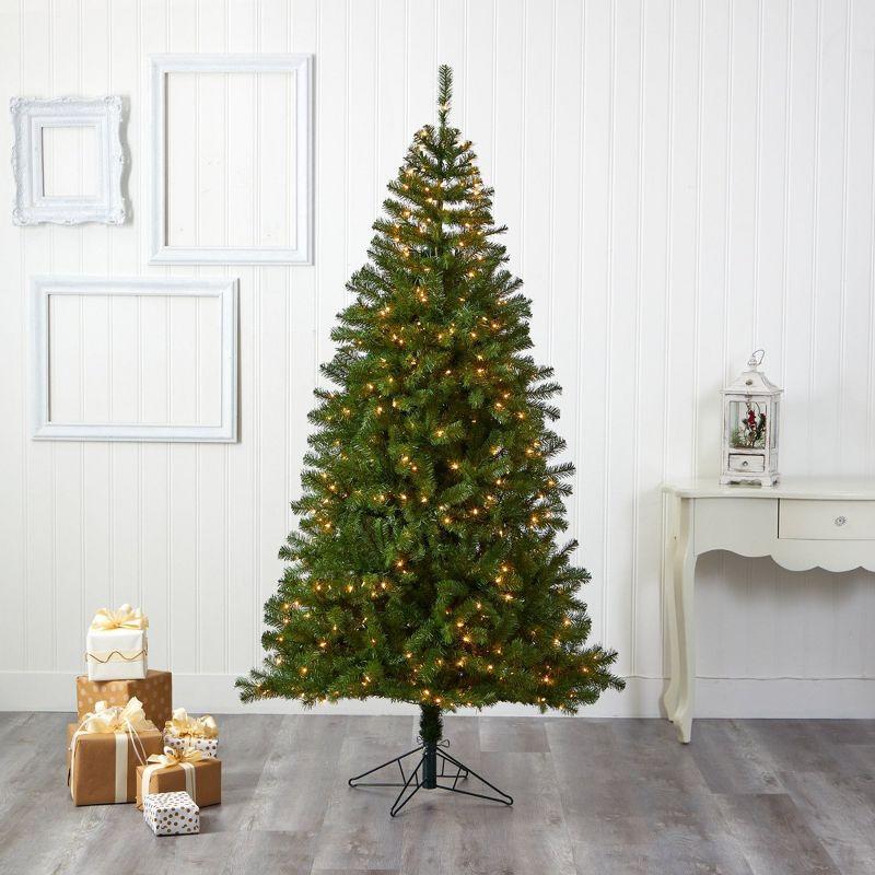 Nearly Natural 7-ft Springfield Artificial Christmas Tree with 400 Warm Clear Lights and 916 Bendable Branches