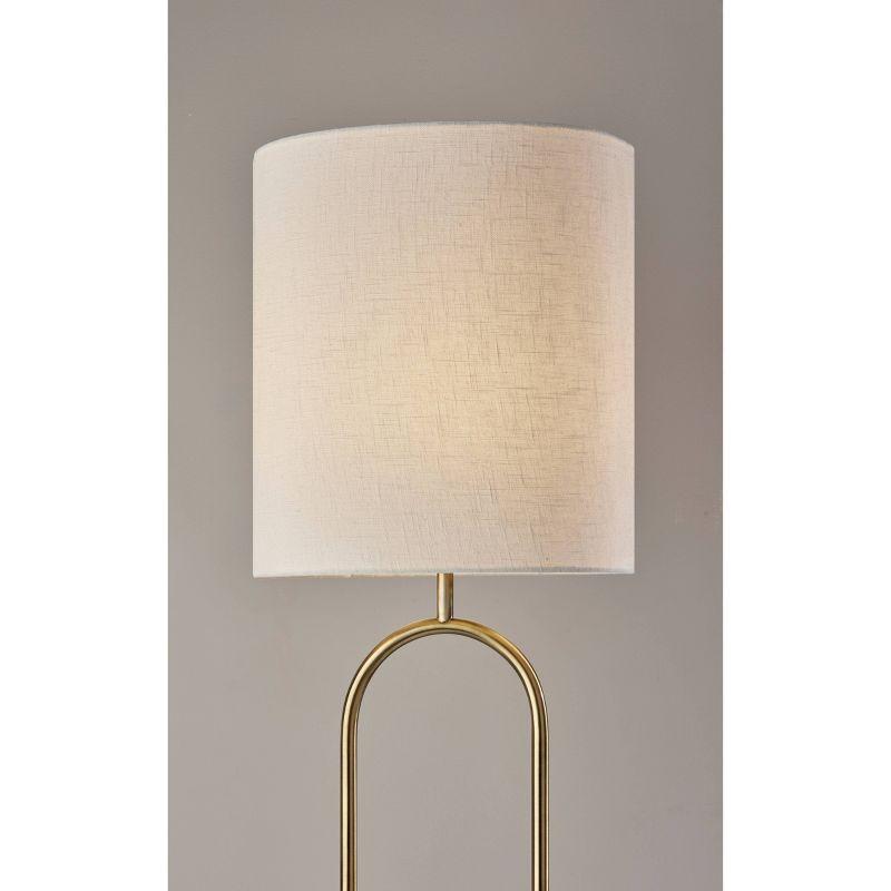 Joey Floor Lamp Antique Brass - Adesso: Contemporary Standing Light for Living Room, UL Listed