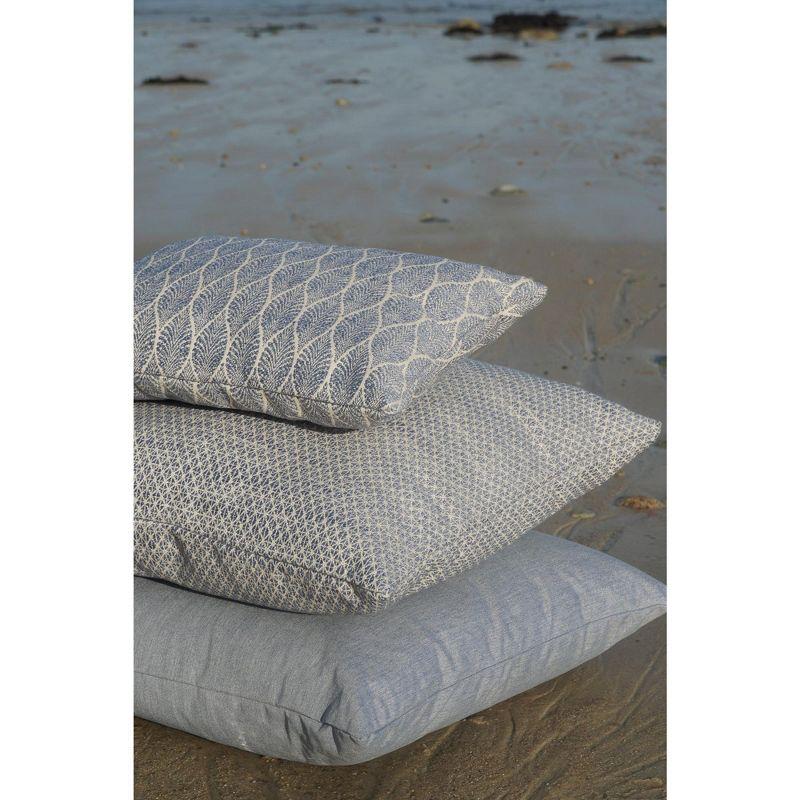 Indigo and Beige Acrylic Indoor Outdoor Pillow 21"