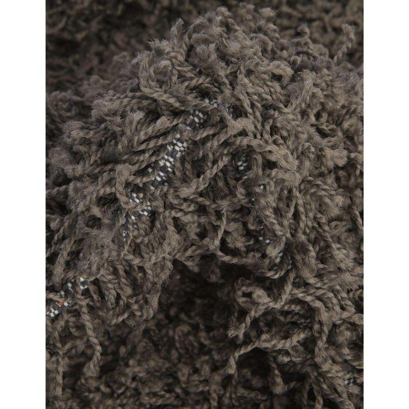 Unique Loom 4' 1 x 6' 1 Solid Shag Graphite Gray Area Rug