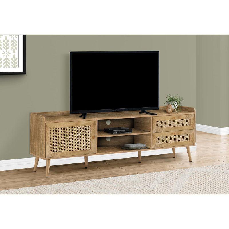 Monarch Specialties Tv Stand 72 Inch Console Media Entertainment Center Storage Cabinet Living Room Bedroom Walnut Laminate Wood Legs Transitional