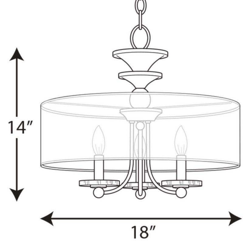 Polished Nickel Glass Drum Semi-Flush Convertible Fixture