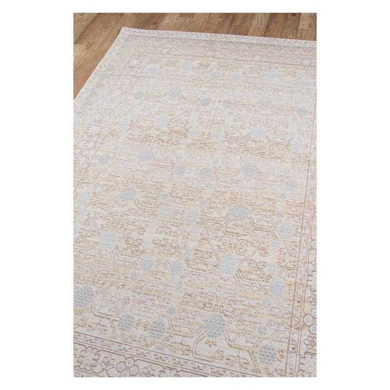 Momeni 2'x3' Floral Loomed Accent Rug Blue: Modern Botanical Design, Indoor Low Pile, Polyester, Spot Clean