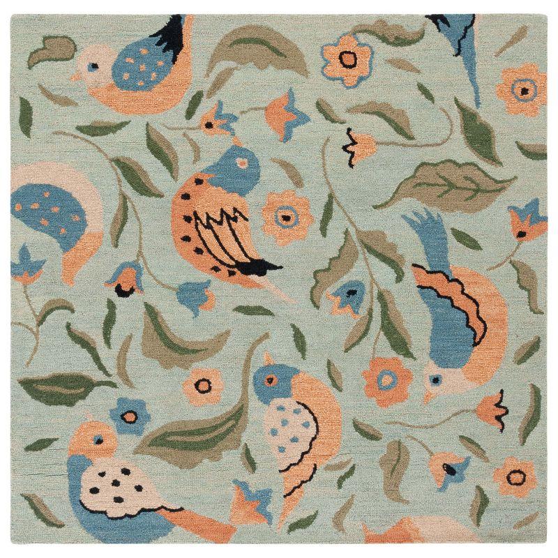 Blossom BLM676 Hand Hooked Area Rug - Sage/Multi - 6'x6' - Safavieh.