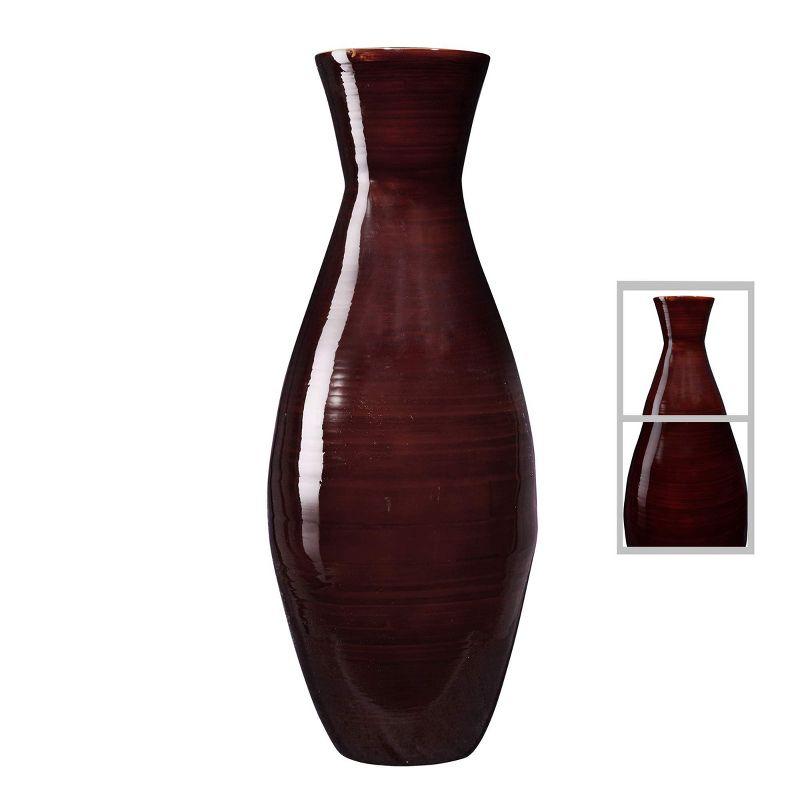 Hasting Home 20" Bamboo Vase, Sustainable Bamboo Decorative Classic Floor Vase