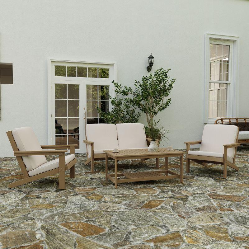 Natural Cedar Poly Resin Two-Tier Adirondack Coffee Table