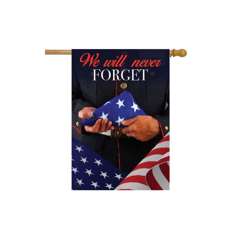 We Will Never Forget Blue Polyester Bereavement House Flag