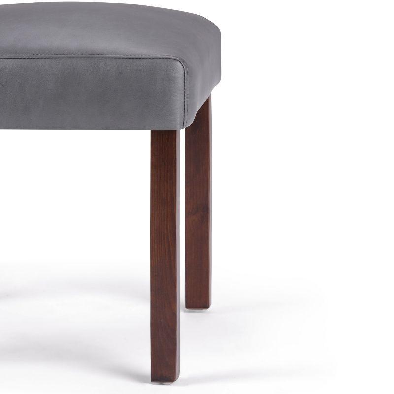 WyndenHall Set of 2 Seymour Parson Dining Chairs Stone Gray: High Back, Wood Legs, Comfort Foam