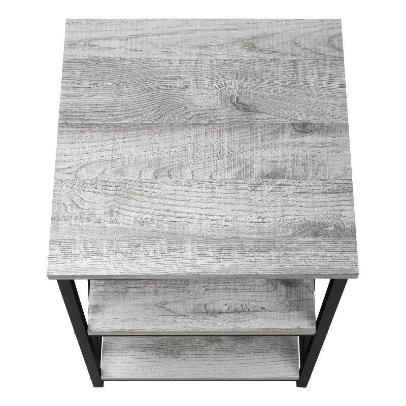 Monarch Specialties Accent Table Side End Nightstand Lamp Living Room Bedroom Metal Laminate Black Contemporary Modern