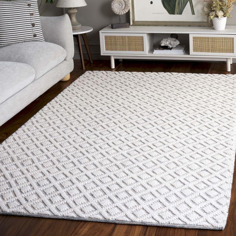 Vermont VRM304 Hand Woven Indoor Area Rug - Ivory/Light Blue - 4'x6' - Safavieh