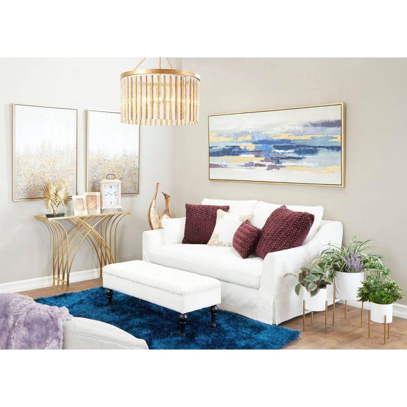 Mercer41 Derbyshire Metal Geometric Gold Console Table with Mirrored Glass Top