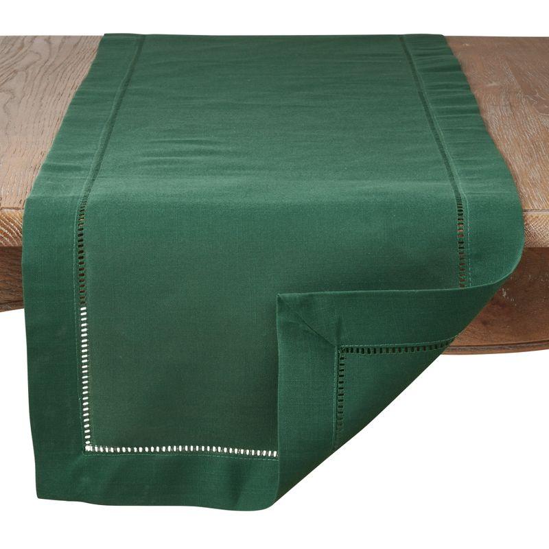 Saro Lifestyle Classic Hemstitch Border Table Runner