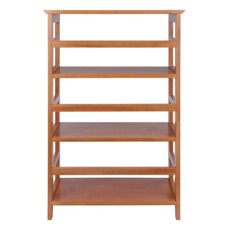 Winsome 42" Studio Bookshelf 3 Tier Honey Brown: Wood Composite, Metal Hardware, Fixed Shelves