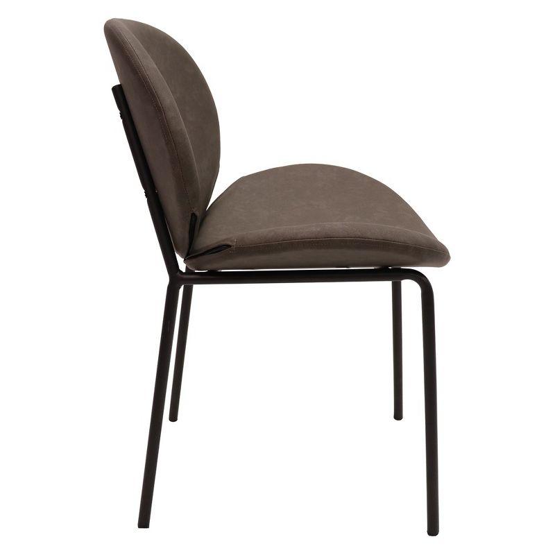 LeisureMod Servos Modern Dining Side Chair with Upholstered Faux Leather Seat