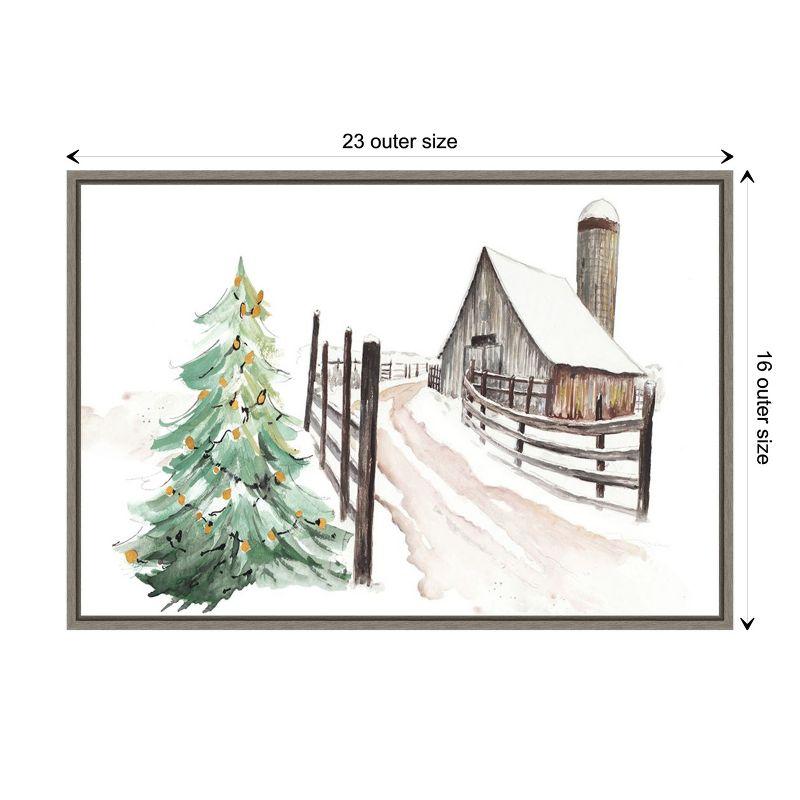 Amanti Art Snowy Vermont Farm by Patricia Pinto Framed Canvas Wall Art