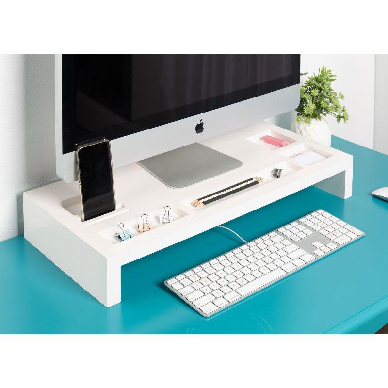 Kate and Laurel Briggs Rectangle MDF Computer Stand, 26x12x4, White