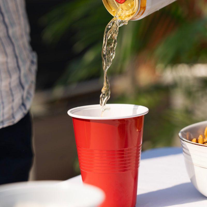 True Red Party Cups, disposable Cups for Parties, Cup, Perfect for Outdoor Drinking Games, Drink Tumblers, set of 24, 16oz, Red