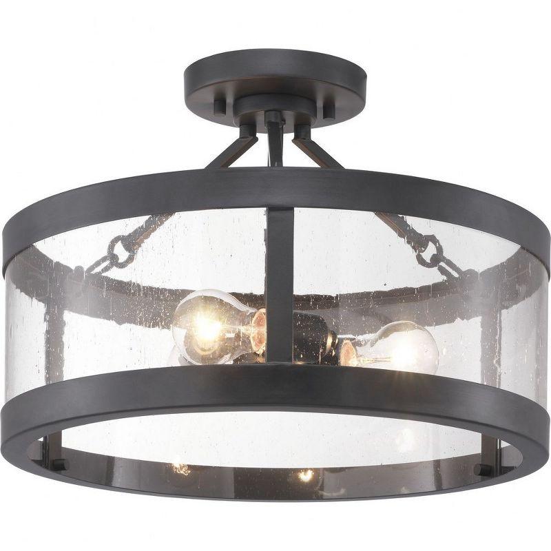 Graphite Seeded Glass 3-Light Farmhouse Ceiling Fixture