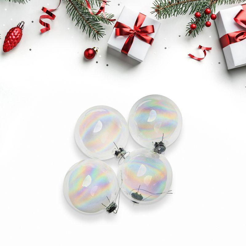 2-Finish Glass Christmas Ball Ornament (Set of 4)