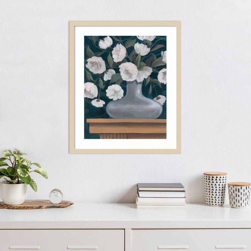 Snowball Posies II Svelte Natural Framed Wall Art Print